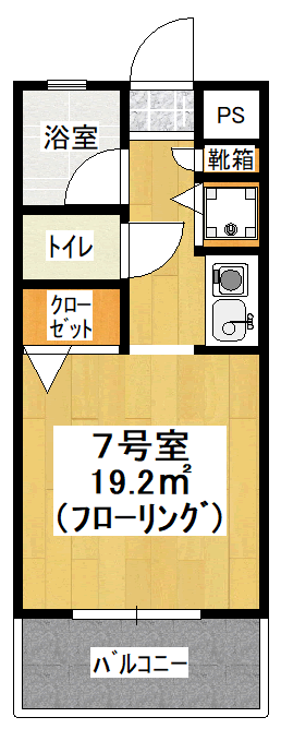 デルコホームズ別府 207号室 間取り図